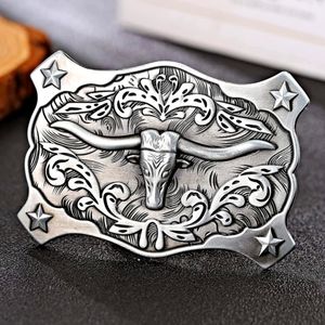 New silver Western longhorn bull longhorn steer belt buckle gold avail.Approx 4"